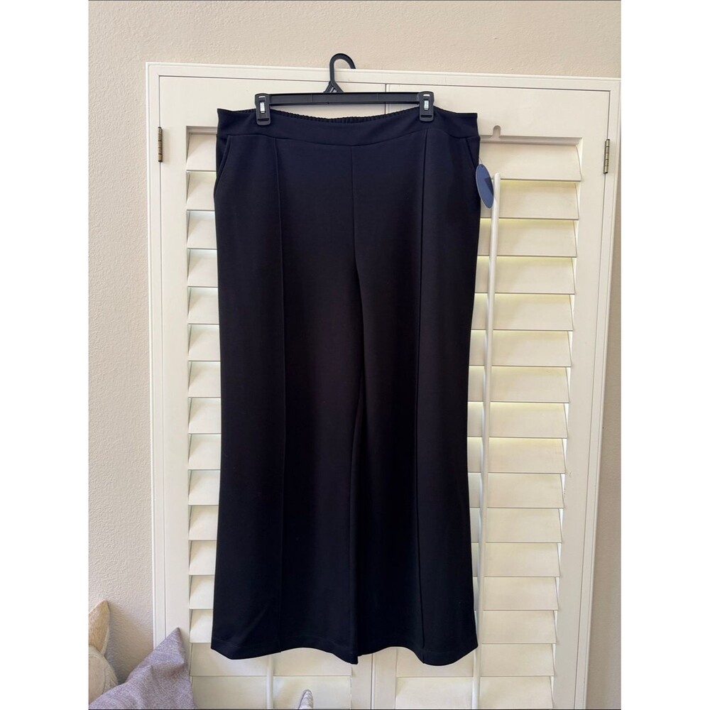 Scuba Black Wide-Leg Pull-On Pants Size 1X